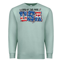Seafoam land of the free usa Premium Sweatshirt - MaliasSmallBusiness
