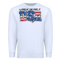 White land of the free usa Premium Sweatshirt - MaliasSmallBusiness