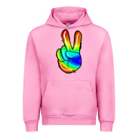 Fuchsia Pink rainbow peace sign Urban Hoodie - Jasminsmagicworld