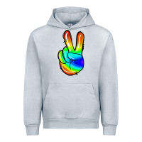 Heather Grey rainbow peace sign Urban Hoodie - Jasminsmagicworld