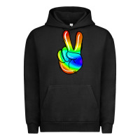 Pigment Black rainbow peace sign Urban Hoodie - Jasminsmagicworld