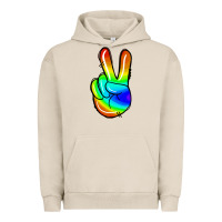 Pigment French Oak rainbow peace sign Urban Hoodie - Jasminsmagicworld