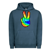 Pigment Midnight Navy rainbow peace sign Urban Hoodie - Jasminsmagicworld