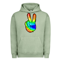 Pigment Oil Green rainbow peace sign Urban Hoodie - Jasminsmagicworld