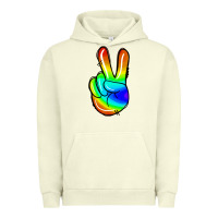 Pigment Pistachio rainbow peace sign Urban Hoodie - Jasminsmagicworld