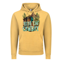 Vintage Mustard ride em cowboy Vintage Hoodie - texasbilliewilder