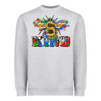 Heather Grey bee kind autism Heavyweight Sweatshirt - Zillion Design Studio