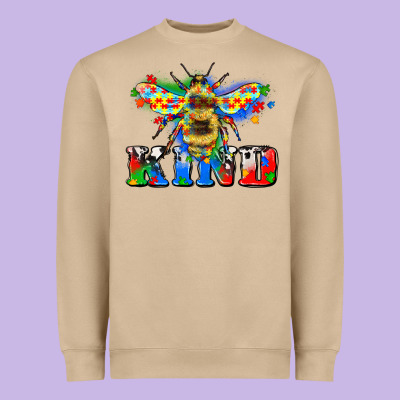 Bee Kind Autism Heavyweight Sweatshirt Designed By Zillion Design Studio