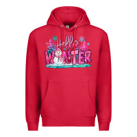 Cardinal hello winter pink snowman Premium Hoodie - MaliasSmallBusiness
