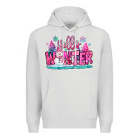 Dove Grey hello winter pink snowman Premium Hoodie - MaliasSmallBusiness