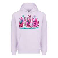 Lilac hello winter pink snowman Premium Hoodie - MaliasSmallBusiness