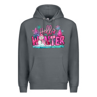 Rock hello winter pink snowman Premium Hoodie - MaliasSmallBusiness