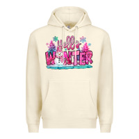 Sandshell hello winter pink snowman Premium Hoodie - MaliasSmallBusiness