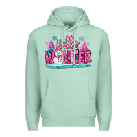 Seafoam hello winter pink snowman Premium Hoodie - MaliasSmallBusiness
