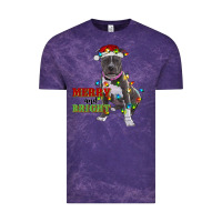 Cloud Purple merry and bright pitbull Vintage Tee - RanaPortraitStore