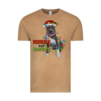 Vintage Camel merry and bright pitbull Vintage Tee - RanaPortraitStore