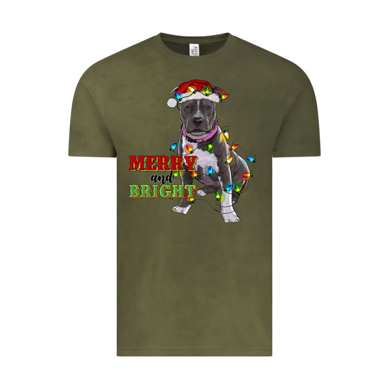Merry And Bright Pitbull Vintage Tee by RanaPortraitStore | Teevron
