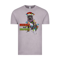 Vintage Zinc merry and bright pitbull Vintage Tee - RanaPortraitStore