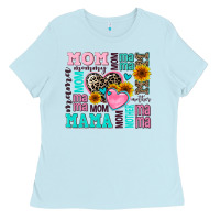 Baby Blue mom mama mommy with hearts Ladies Tee - AdoDesignShop
