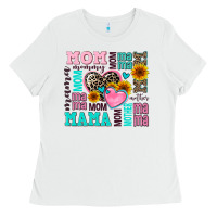 White mom mama mommy with hearts Ladies Tee - AdoDesignShop