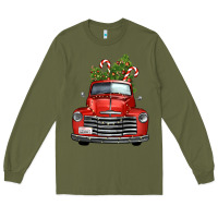 Army Green christmas trees truck Long Sleeve Tee - FaDigitalArtStudio