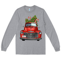 Heather Grey christmas trees truck Long Sleeve Tee - FaDigitalArtStudio