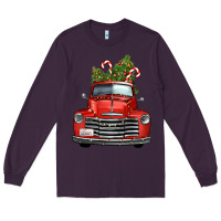 Plum christmas trees truck Long Sleeve Tee - FaDigitalArtStudio