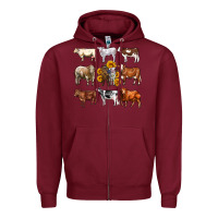Burgundy western cowsand sunflowers Zipper Hoodie - AdoDesignShop