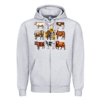 Heather Grey western cowsand sunflowers Zipper Hoodie - AdoDesignShop