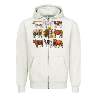 Oatmeal Heather western cowsand sunflowers Zipper Hoodie - AdoDesignShop