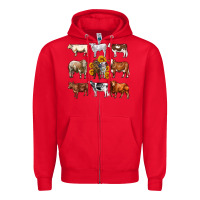 Red western cowsand sunflowers Zipper Hoodie - AdoDesignShop