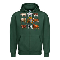 Sports Green western cowsand sunflowers Zipper Hoodie - AdoDesignShop