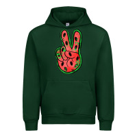 Forest Green watermelon peace sign Urban Hoodie - Jasminsmagicworld