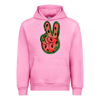 Fuchsia Pink watermelon peace sign Urban Hoodie - Jasminsmagicworld