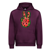 Mauve Wine watermelon peace sign Urban Hoodie - Jasminsmagicworld