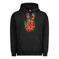 Pigment Black watermelon peace sign Urban Hoodie - Jasminsmagicworld