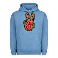 Pigment Pebble Blue watermelon peace sign Urban Hoodie - Jasminsmagicworld