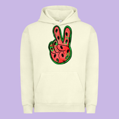 Watermelon Peace Sign Urban Hoodie Designed By Jasminsmagicworld