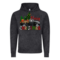 Vintage Black merry christmas with black truck Vintage Hoodie - Zillion Design Studio