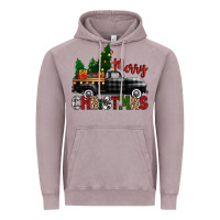 Vintage Zinc merry christmas with black truck Vintage Hoodie - Zillion Design Studio
