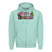 Seafoam lets go girls with boots and hats Zipper Hoodie - AdoDesignShop