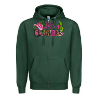 Sports Green lets go girls with boots and hats Zipper Hoodie - AdoDesignShop