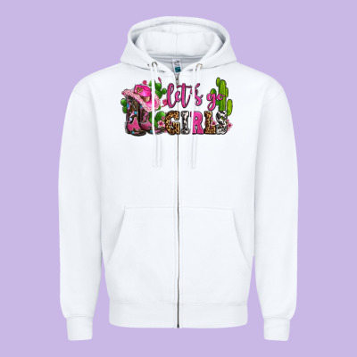 Lets Go Girls With Boots And Hats Zipper Hoodie Designed By Adodesignshop