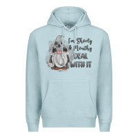 Blue Mist im shorty mouthy deal with it gnome Premium Hoodie - MaliasSmallBusiness