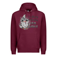 Burgundy im shorty mouthy deal with it gnome Premium Hoodie - MaliasSmallBusiness