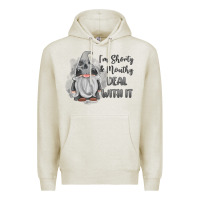 Oatmeal Heather im shorty mouthy deal with it gnome Premium Hoodie - MaliasSmallBusiness