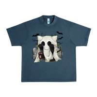 Midnight Navy Ghost Cat Urban Heavy Tee - texasbilliewilder