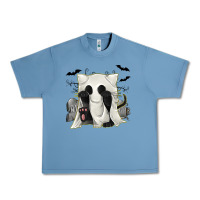 Pebble Blue Ghost Cat Urban Heavy Tee - texasbilliewilder