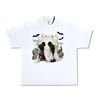 White Ghost Cat Urban Heavy Tee - texasbilliewilder