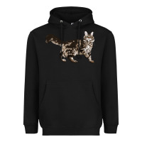Black Maine Coon Cat Heavyweight Hoodie - LillyAllenDesigns
